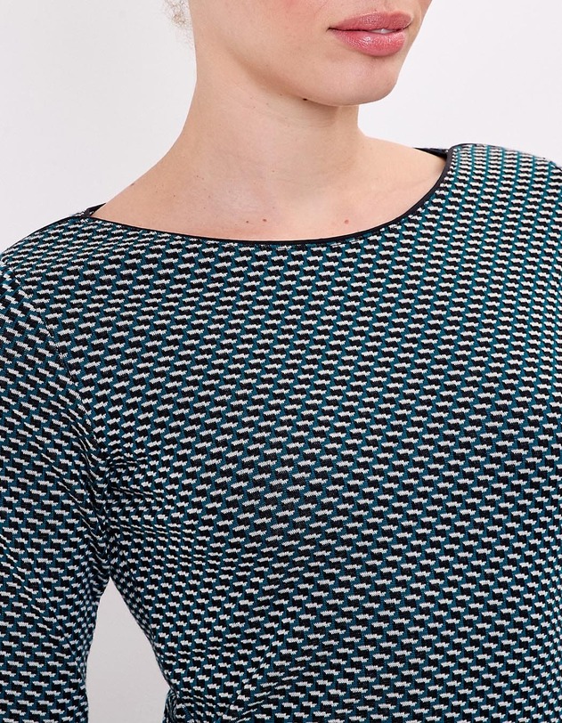 Robe ajust&eacute;e maille jacquard bio imprim&eacute; Princesse Nomade