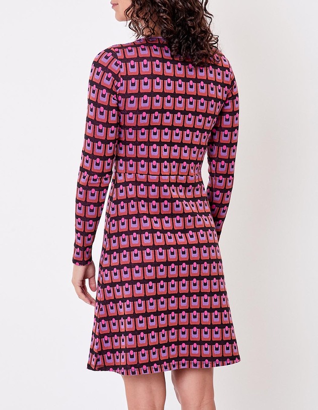 Robe ajust&eacute;e maille jacquard bio imprim&eacute; Princesse Nomade