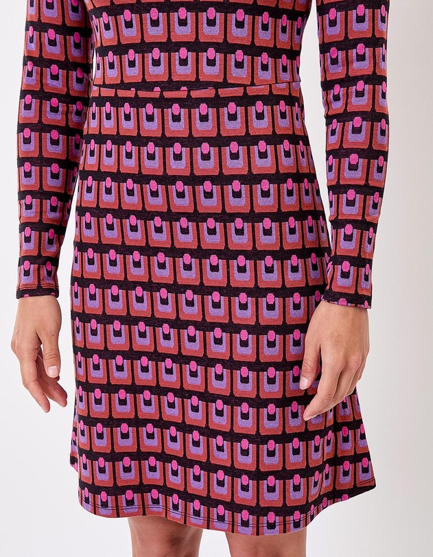 Robe ajust&eacute;e maille jacquard bio imprim&eacute; Princesse Nomade