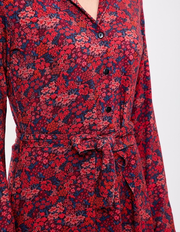 Robe maille fluide ceintur&eacute;e imprim&eacute; Princesse Nomade