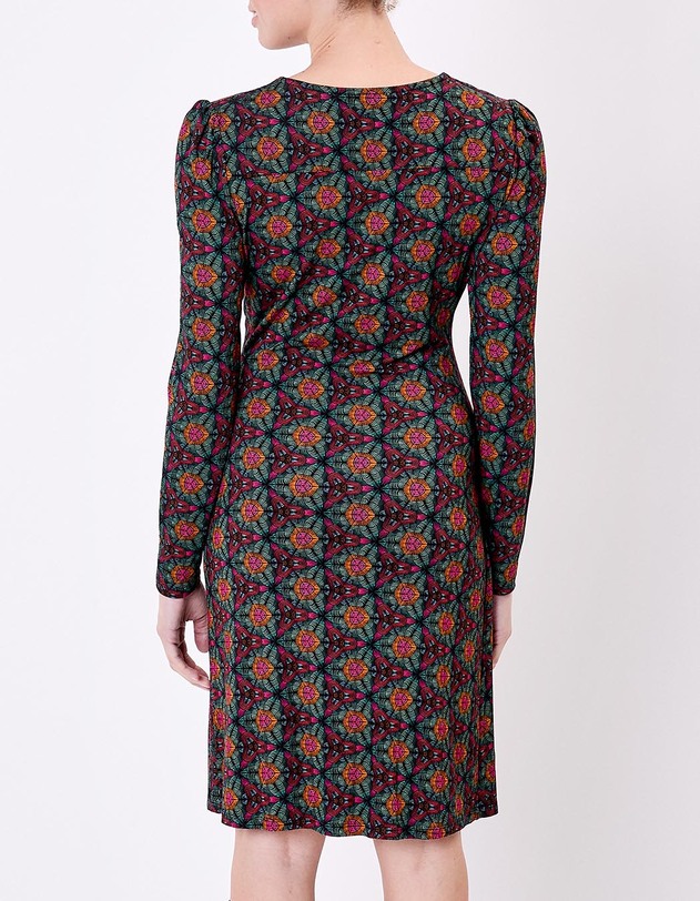 Robe maille fluide esprit portefeuille imprim&eacute; Princesse Nomade