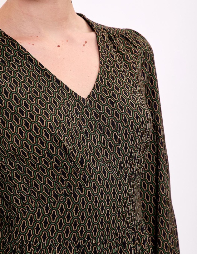 Robe fluide empire col V imprim&eacute; Princesse Nomade