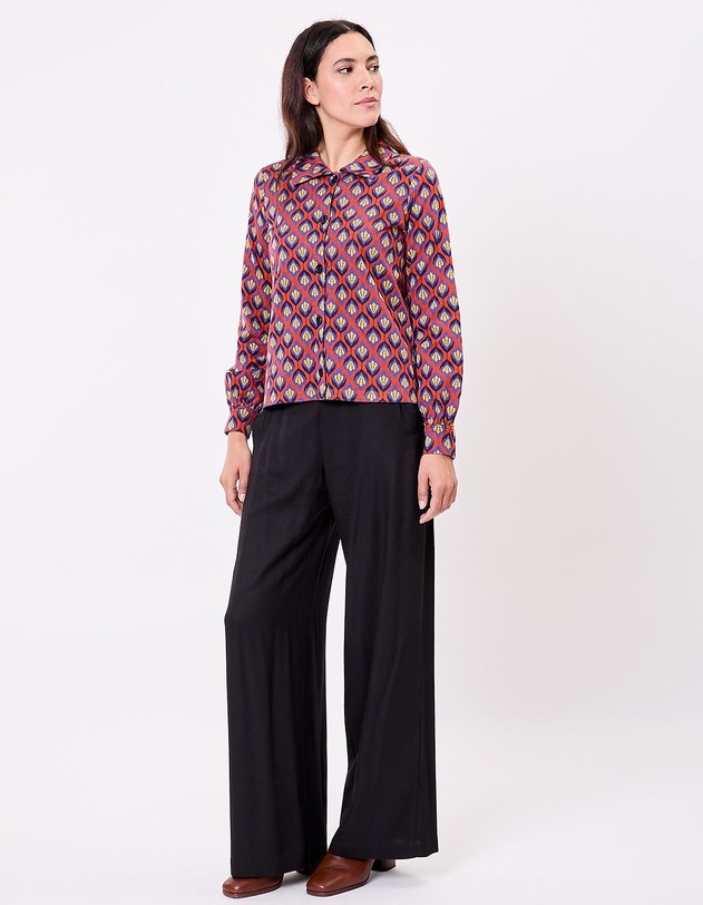 Veste courte maille jacquard bio imprim&eacute; Princesse Nomade