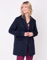 Manteau droit lainage imprimé La Fiancée