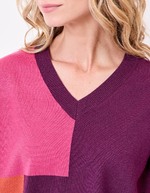 Pull tricot patchwork imprimé La Fiancée