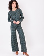 Pantalon large maille souple imprimé La Fiancée