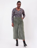 Pantalon velours large 7/8 imprimé La Fiancée
