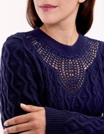 Pull maille brodée imprimé La Fiancée