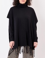 Poncho maille col roulé imprimé La Fiancée