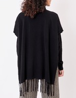 Poncho maille col roulé imprimé La Fiancée