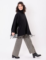 Poncho maille col roulé imprimé La Fiancée