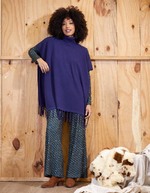 Poncho maille col roulé imprimé La Fiancée