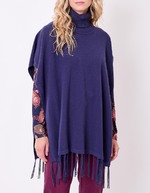 Poncho maille col roulé imprimé La Fiancée