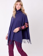Poncho maille col roulé imprimé La Fiancée