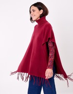 Poncho maille col roulé imprimé La Fiancée