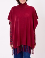 Poncho maille col roulé imprimé La Fiancée