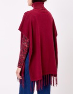 Poncho maille col roulé imprimé La Fiancée