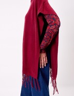 Poncho maille col roulé imprimé La Fiancée