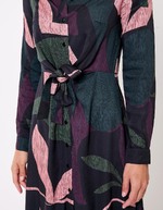 Robe chemise midi fluide à nouer imprimé La Fiancée