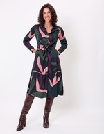 Robe chemise midi fluide à nouer imprimé La Fiancée