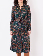 Robe chemise midi fluide à nouer imprimé La Fiancée