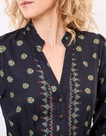 Robe midi fluide volants imprimé La Fiancée