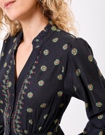 Robe midi fluide volants imprimé La Fiancée