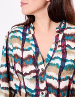 Robe midi fluide volants imprimé La Fiancée