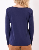T-shirt uni coton bio col v imprimé La Fiancée