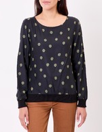 Top fluide esprit sweat imprimé La Fiancée