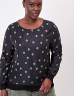 Top fluide esprit sweat imprimé La Fiancée