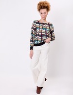 Top fluide esprit sweat imprimé La Fiancée