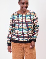 Top fluide esprit sweat imprimé La Fiancée