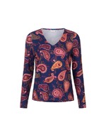 T-shirt fluide col V maille imprimé La Fiancée
