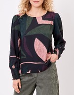 Blouse fluide satinée imprimé La Fiancée