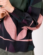 Blouse fluide satinée imprimé La Fiancée