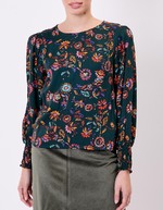 Blouse fluide satinée imprimé La Fiancée