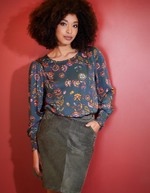 Blouse fluide satinée imprimé La Fiancée