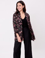 Veste kimono fluide satinée imprimé La Fiancée