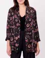 Veste kimono fluide satinée imprimé La Fiancée