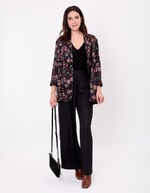 Veste kimono fluide satinée imprimé La Fiancée