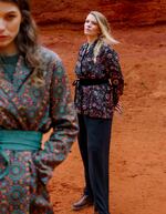 Veste kimono fluide satinée imprimé La Fiancée