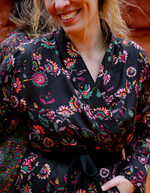Veste kimono fluide satinée imprimé La Fiancée