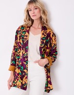 Veste kimono fluide satinée imprimé La Fiancée