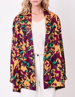 Veste kimono fluide satinée imprimé La Fiancée