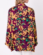 Veste kimono fluide satinée imprimé La Fiancée