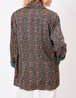 Veste kimono fluide satinée imprimé La Fiancée