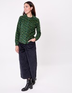 Chemise velours côtelé col rond imprimé Princesse Nomade