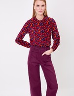 Chemise velours c&ocirc;tel&eacute; col rond imprim&eacute; Princesse Nomade