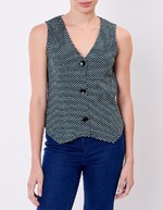 Gilet de costume maille bio imprimé Princesse Nomade